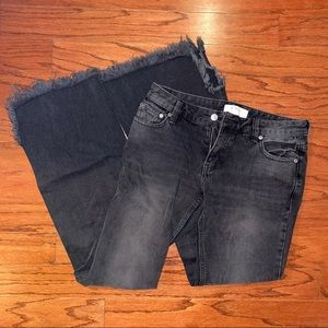 Free people Raw hem flare jeans